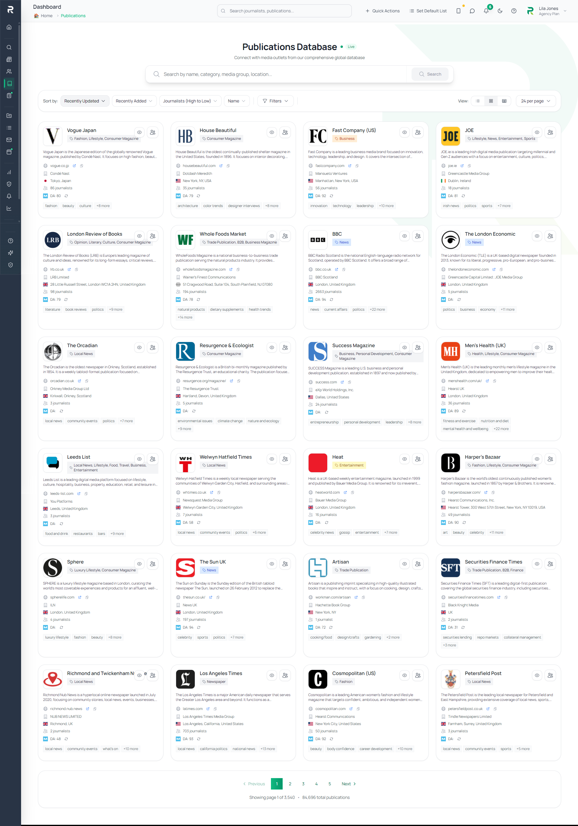 PressReacher journalist database